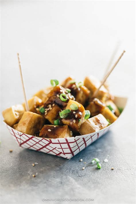 Crispy Tofu With Garlic Sauce Without Deep Frying Omnivores Cookbook