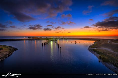 Lake Okeechobee Sunset From Port Mayaca Florida At Lock And Dam Hdr