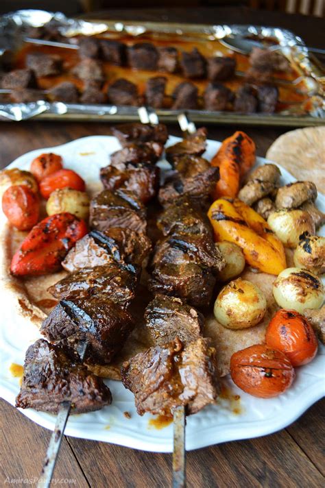 Shish Kabob Middle Eastern Steak Kebab Recipe Amira S Pantry