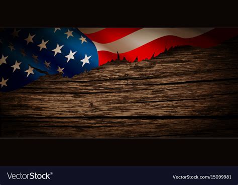 You can download free american flag vector in.ai and.eps format. Old american flag on wooden background Royalty Free Vector