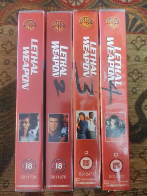 LETHAL WEAPON 1 2 3 4 VHS Bundle Mel Gibson Danny Glover 4 99