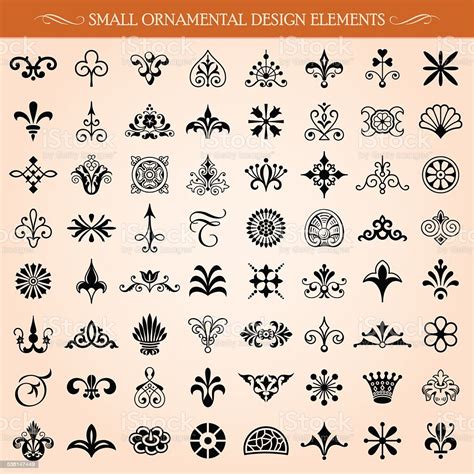 Small Ornamental Design Elements Vector Stock Illustration Download