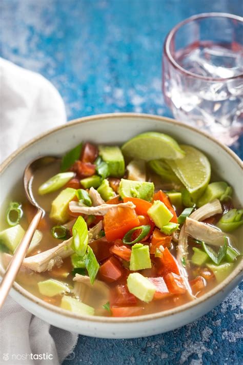 Mix together avocado salsa ingredients in a medium sized bowl. Chicken Avocado Soup with Lime (low carb, keto)