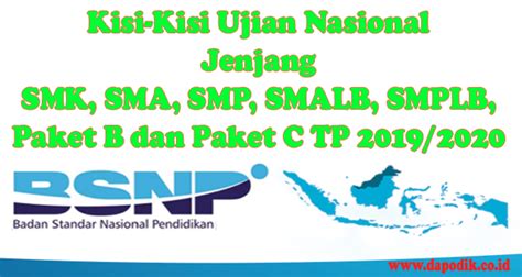 Solusi lain adalah melakukan registrasi dapodik secara online. Kisi-Kisi Ujian Nasional Jenjang SMK, SMA, SMP, SMALB ...