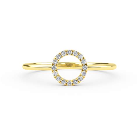 Open Circle Diamond Ring 14k Geometric Gold Stacking Ring Etsy Uk