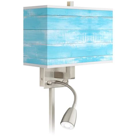 Available in varied sizes and styles. Barnyard Blue Giclee Glow LED Reading Light Plug-In Sconce ...