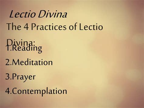 Ppt Session 1 Lectio Divina Powerpoint Presentation Free Download