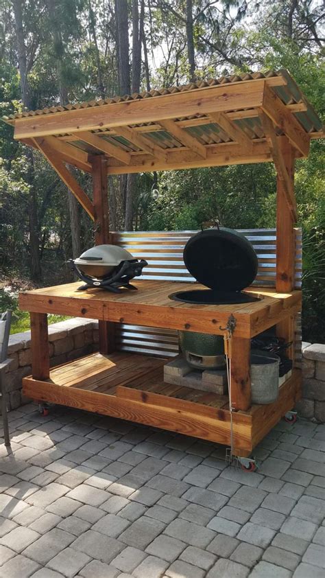 This is a group for the uk to showcase your outdoor cooking area. Bbq Surround Pallet Table DIY Pallet Bars | Outdoor ...