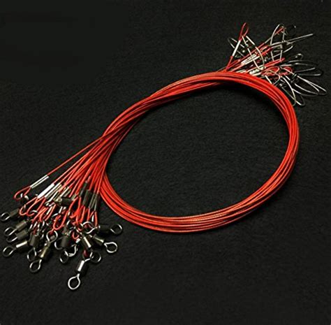 Red 19 Inch Heavy Duty Stainless Steel Fishing Wire Leaders Fishing