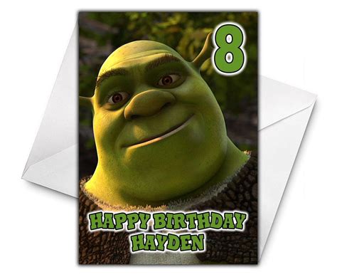 Shrek Personalised Birthday Card Shrek Birthday Card Shrek