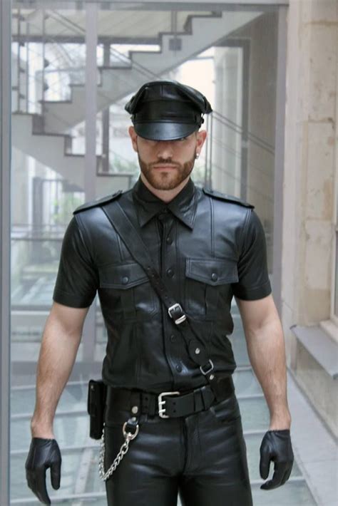 Leather Police Mens Leather Clothing Biker Leather Leather Shirt