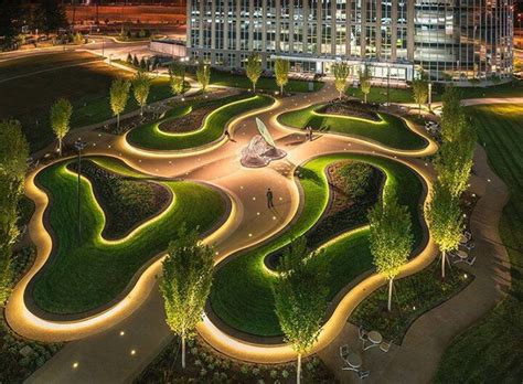 Light In Park Urban Landscape Design Landscape Design Landscape
