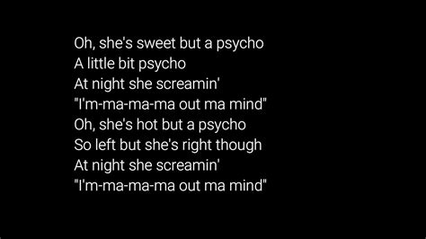 Oh, she's sweet but a psycho. Ava Max - Sweet but Psycho Lyrics - YouTube