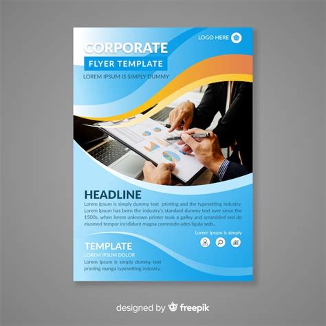 Free Vector Abstract Business Flyer With Colorful Style