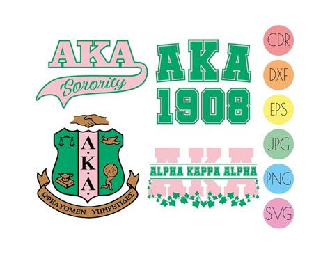 Alpha Kappa Alpha Svg Design Instant Download Pink And Green Etsy