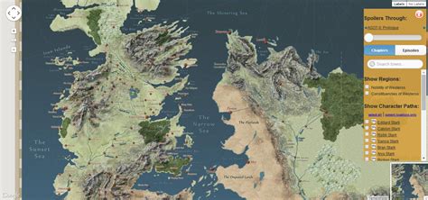 An Interactive Map Of The Lands From The Game Of Thrones Television