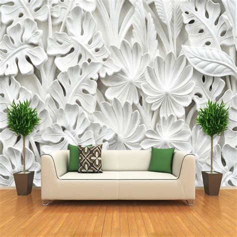 3d Stereoskopischen Blatt Muster Gips Relief Wandbild Wand Papier