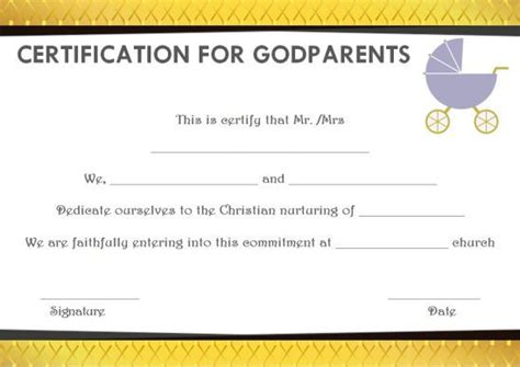 Baby Dedication To Godparents Certificates 10 Free Printable And