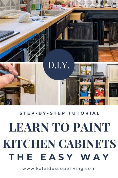 Plus, it can be sanded and levels well, ensuring a smooth finish and helping to mask minor imperfections. How to Paint Kitchen Cabinets the Easy Way (2 days, no packing) | Kaleidoscope Living | Kitchen ...
