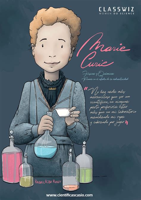Marie Curie Ilustrada Por Raquel Riba Poster Cientificos Ciencia