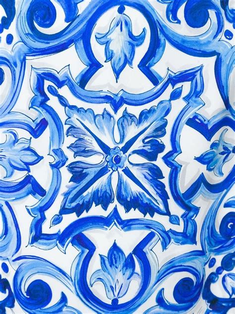 Sicily In 2020 Pattern Art Dolce And Gabbana Blue Tile Print