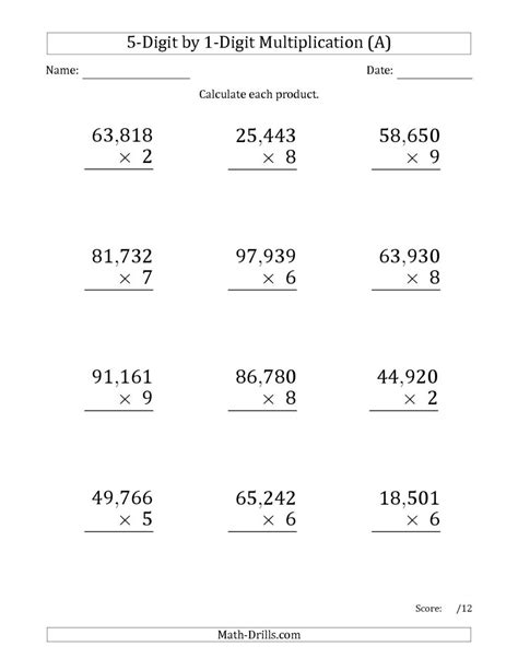 Multiplication And Division 6th Grade Worksheets