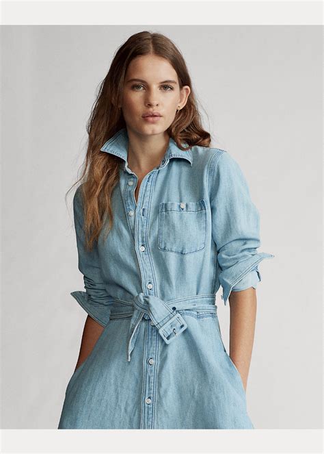 Belted Denim Shirtdress Shirt Dress Denim Shirt Dress Casual Dresses For Women