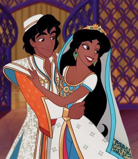Princess Jasmine And Aladdin In Their Wedding Attire From Disneys Live Action Movie Aladdin