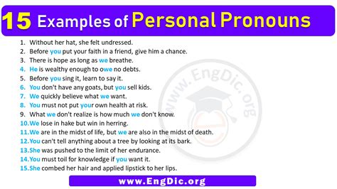 15 Examples Of Personal Pronouns In Sentences Engdic