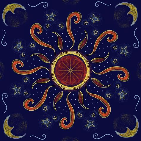 Celestial Mandala Digital Art By Vivian Liebenson