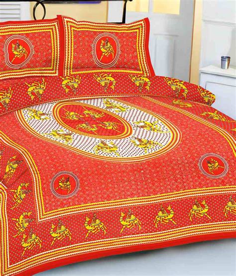 Ved Enterprises Multicolour Printed Cotton Double Bedsheet With 2 Pillow Cover Buy Ved