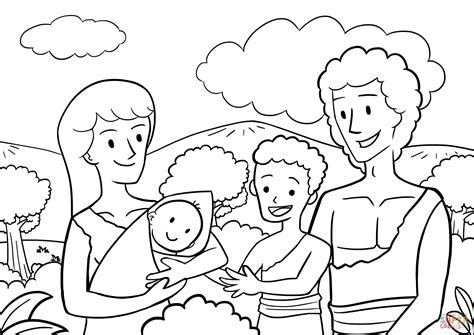 Teaching children about the story of adam and eve is important to develop an understanding of the sinful nature of mankind. First Children of Adam and Eve coloring page | Free ...