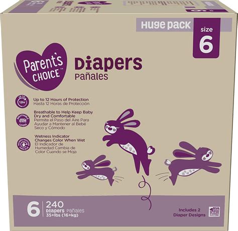 Parents Choice Disposable Diapers Size 6 240 Count