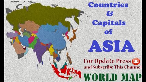 Countries And Capitals Of Asia Map Of Asian Countries And Capitals In