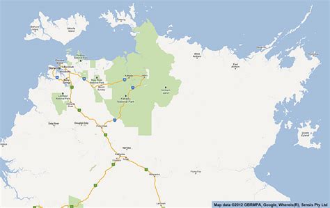 Arnhem Land And Kakadu Road Maps Northern Territory Nt