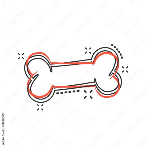 Vector Cartoon Dog Bone Toy Icon In Comic Style Hand Drawn Bone Sign