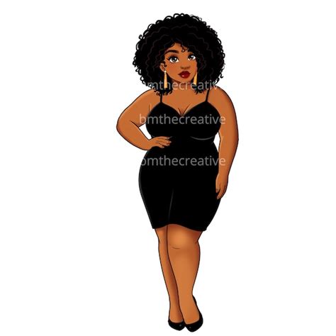 Black Woman Art Png Ms Bre Plus Size Black Woman Clipart Etsy