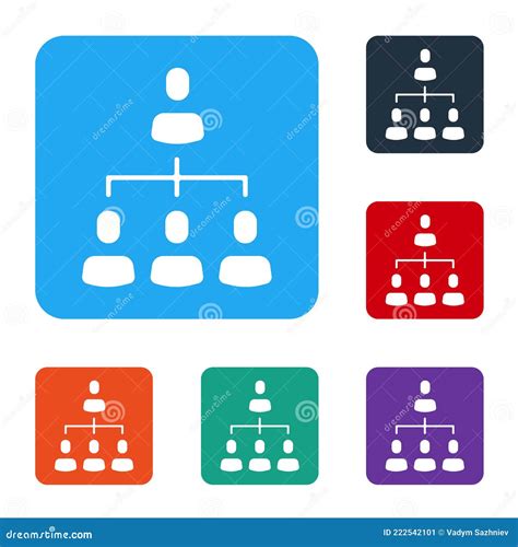 White Business Hierarchy Organogram Chart Infographics Icon Isolated On