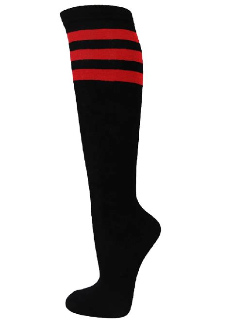 Couver Couver Black Triple Striped Knee High Ladies Girls Fashion