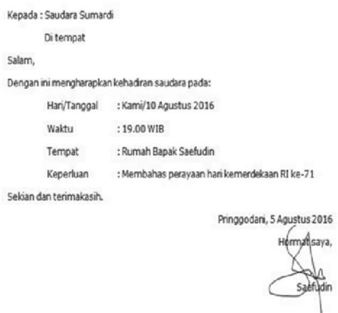 Surat undangan resmi harus menggunakan bahasa yang baku, sesuai eyd dan formal. Surat Undangan Resmi Dan Bagian Bagiannya : Contoh Surat ...