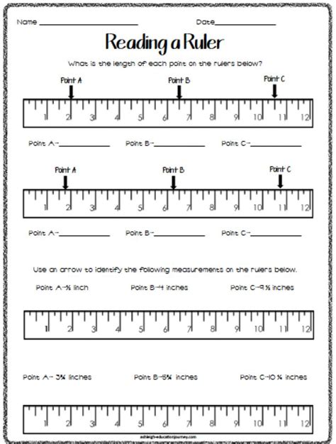 Fractions On A Ruler Worksheet