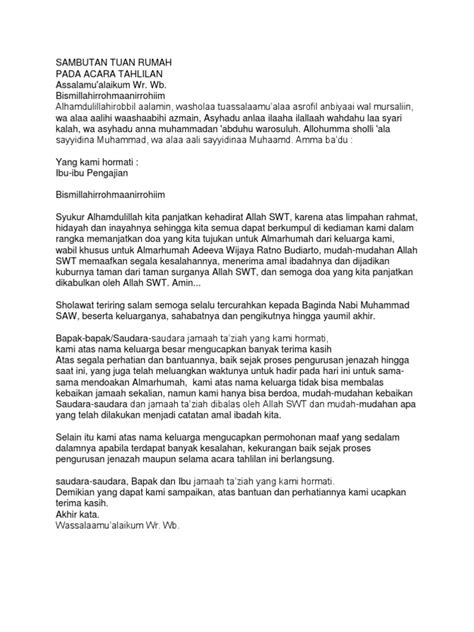 Sambutan ketua umum pplipi dalam pelantikan dpw dki jakarta. Contoh Kata Sambutan Tuan Rumah Dalam Acara Yasinan ...