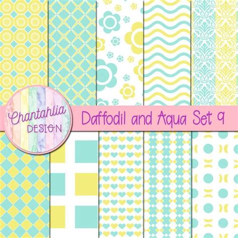 Digital Paper Set With Different Patterns And Colors
