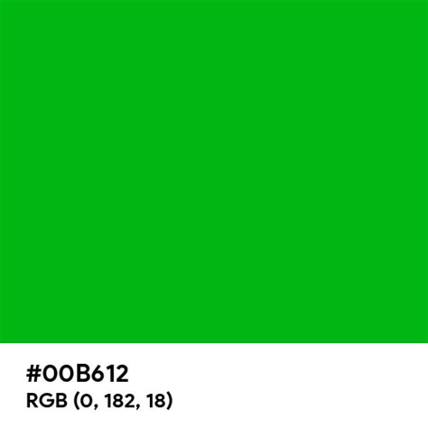 Luminous Green Color Hex Code Is 00b612