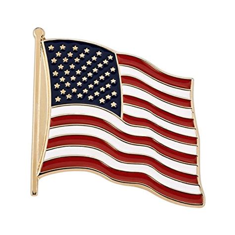 Pinmart Made In Usa American Flag Jewelry Qualtiy Silver Enamel Lapel