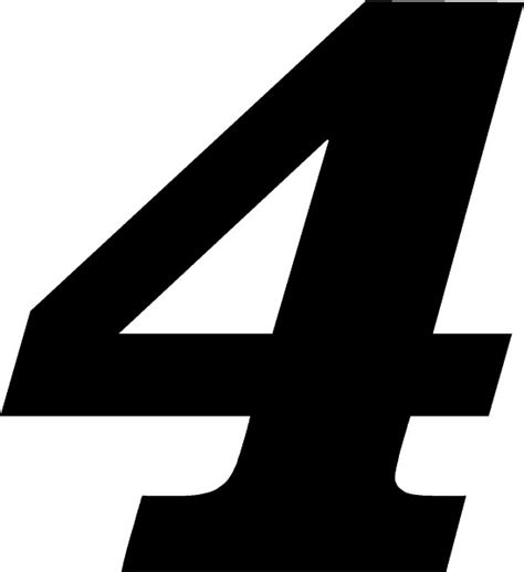 Race Number 4 Decal Sticker Solid
