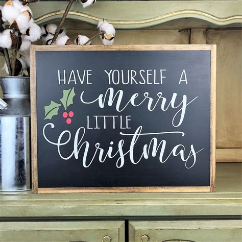 Have Yourself A Merry Little Christmas Framed Wood Sign By