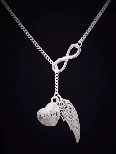 Brother Memorial Necklace Guardian Angel Wing Necklace Etsy