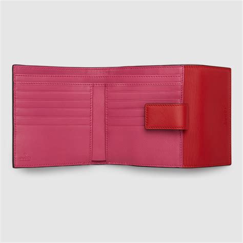 Gucci Canvas Gg Supreme French Flap Wallet In Red Lyst