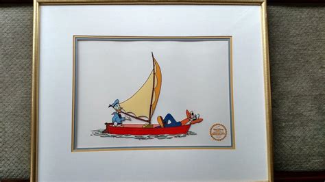 Disney Serigraph Cel Donald And Goofy No Sail Animated Film 1945
